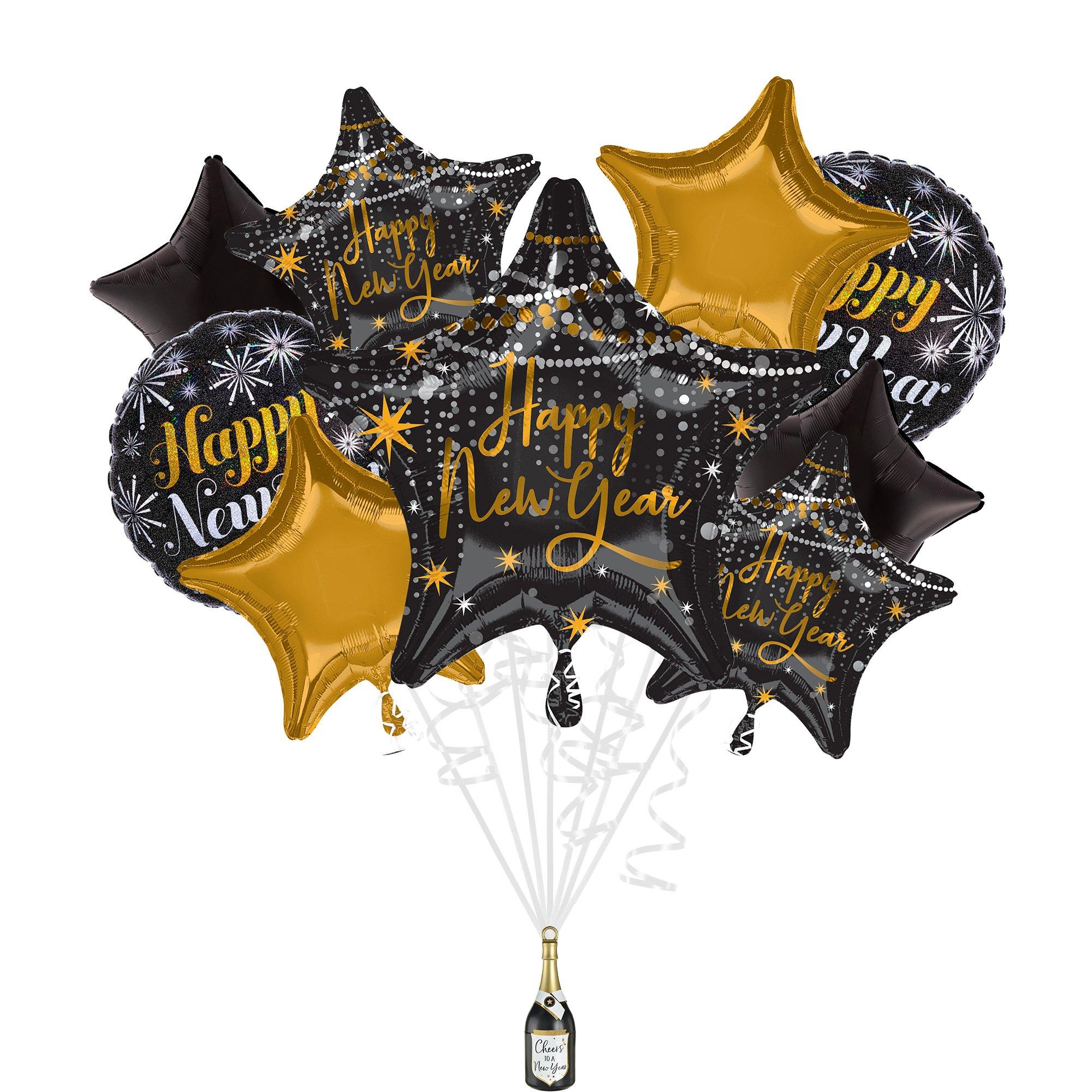 Midnight Hour Happy New Year Star Foil Balloon Bouquet